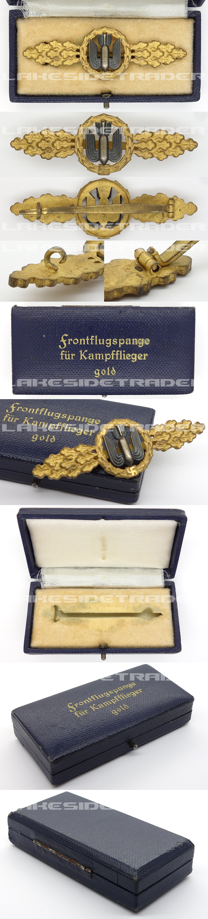 Cased Luftwaffe Bomber Clasp in Gold