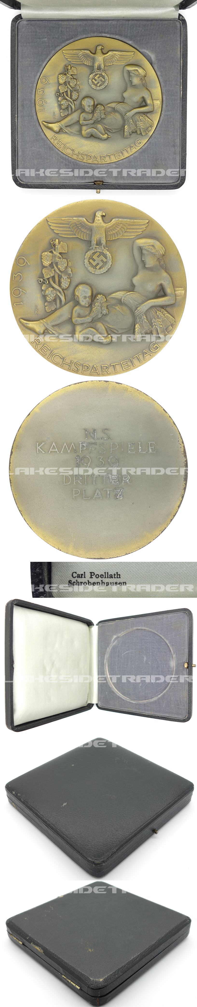 11th Nuremberg Rally Table Medal 1939 by C. Poellath