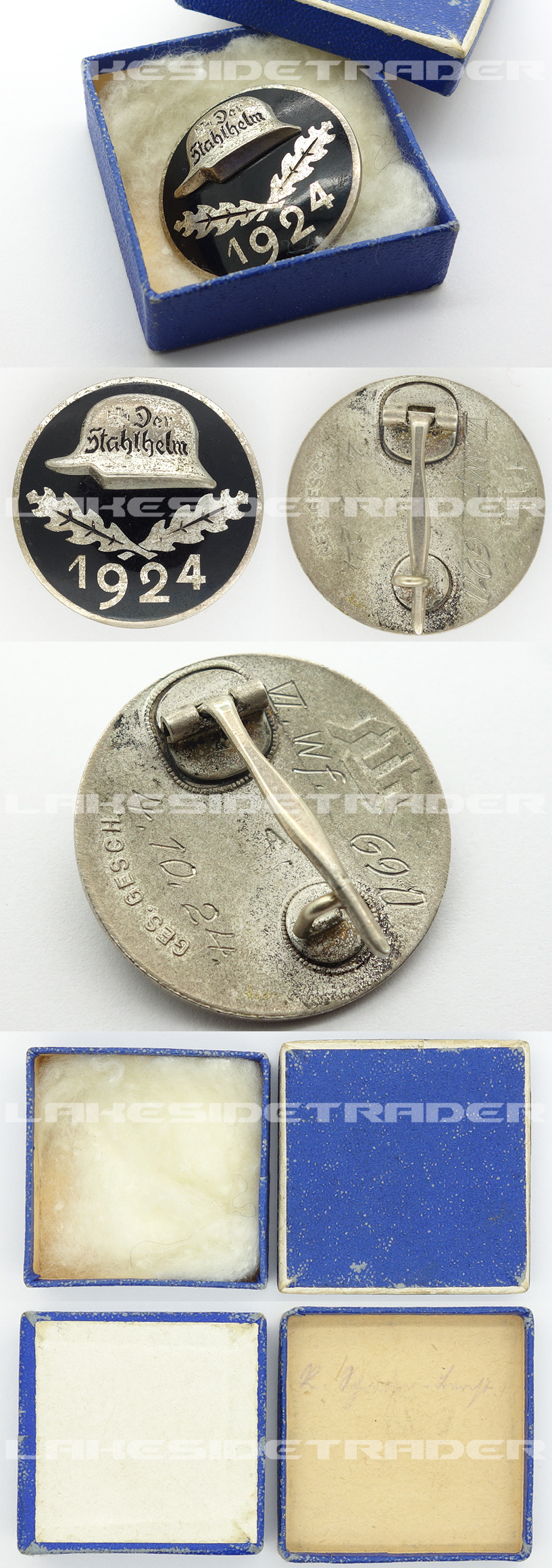 Cased Stahlhelmbund Membership Association Badge 1924