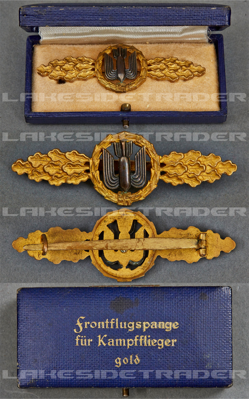 Cased Luftwaffe Bomber Clasp in Gold