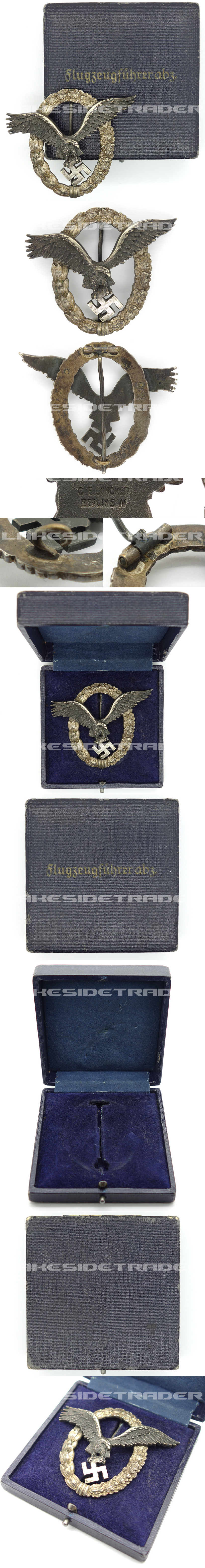 Cased J1 Pilot Badge by C.E. Juncker