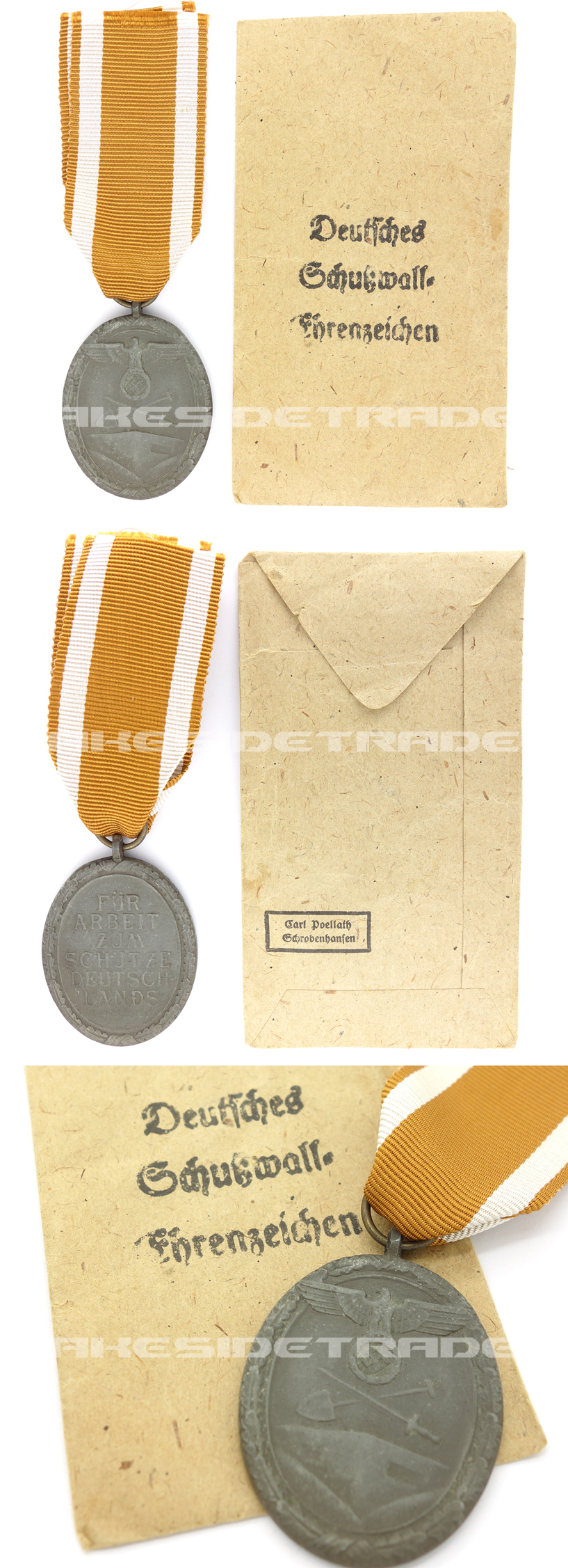West Wall Medal with Packet by Carl Poellath