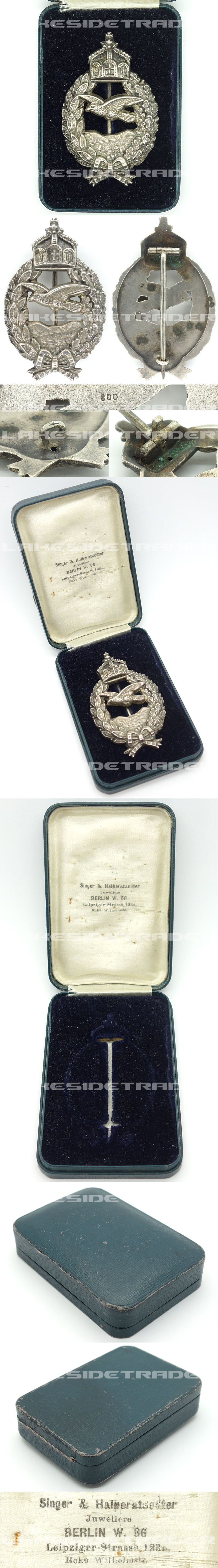 Cased Imperial Prussian Commemorative Flyer Badge