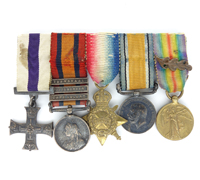 5 piece Miniature medal bar w Military Cross