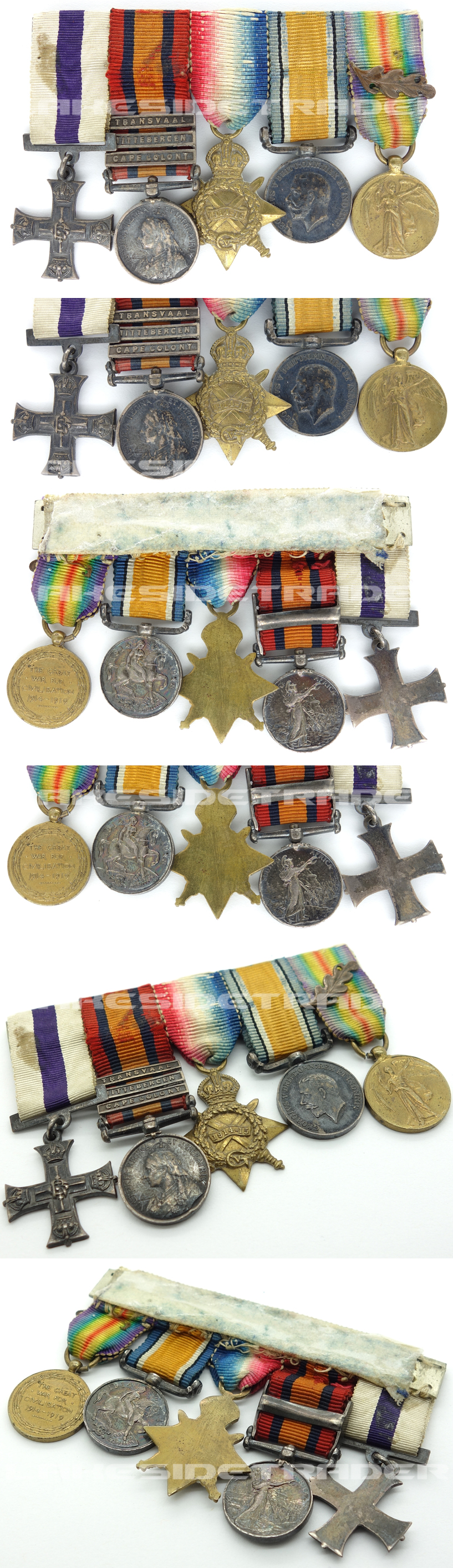5 piece Miniature medal bar w Military Cross