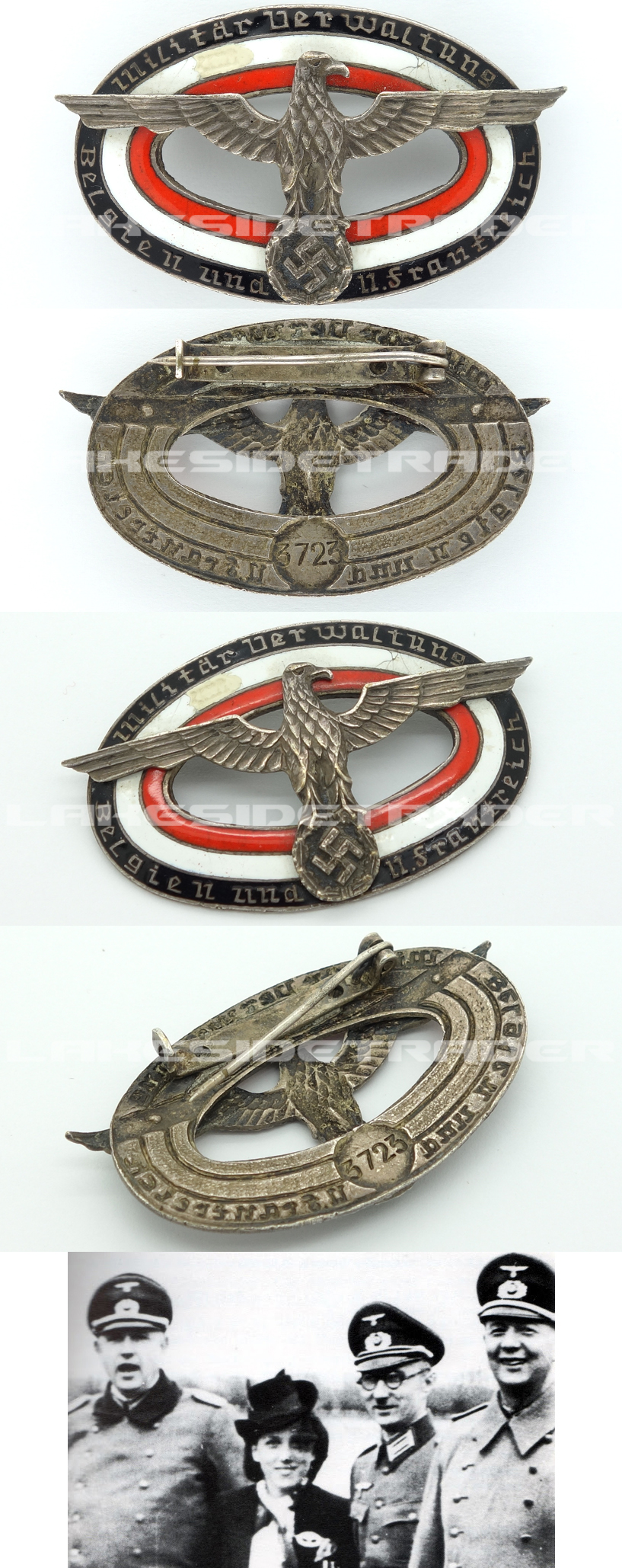 Military Administration in Belgium and Northern France Badge
