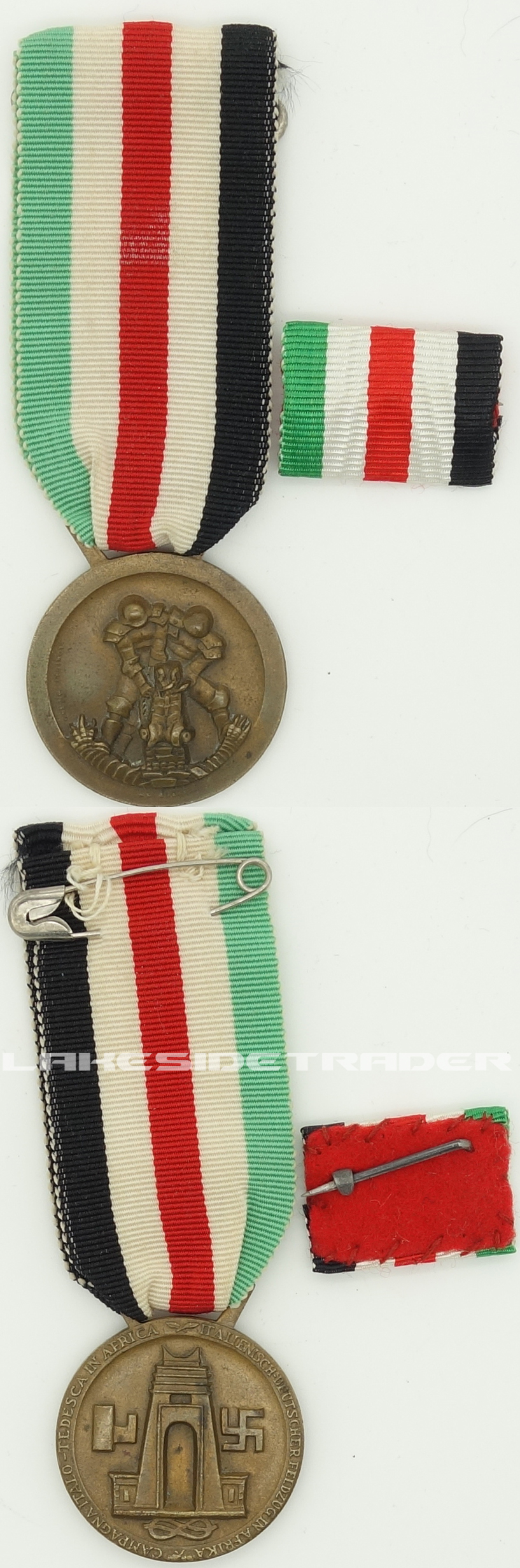 German-Italian Africa Campaign Medal With Matching Medal Ribbon Bar