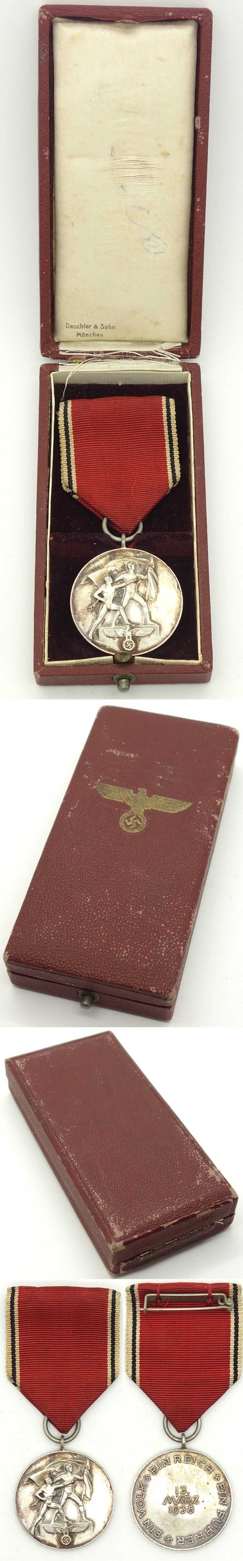 Cased Anschluss Commemorative Medal by Deschler