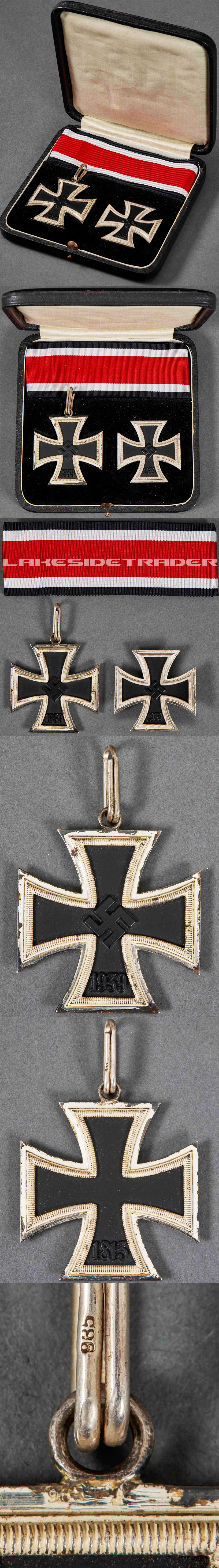 Cased Knights Cross and Iron Cross 1st Class by S&L