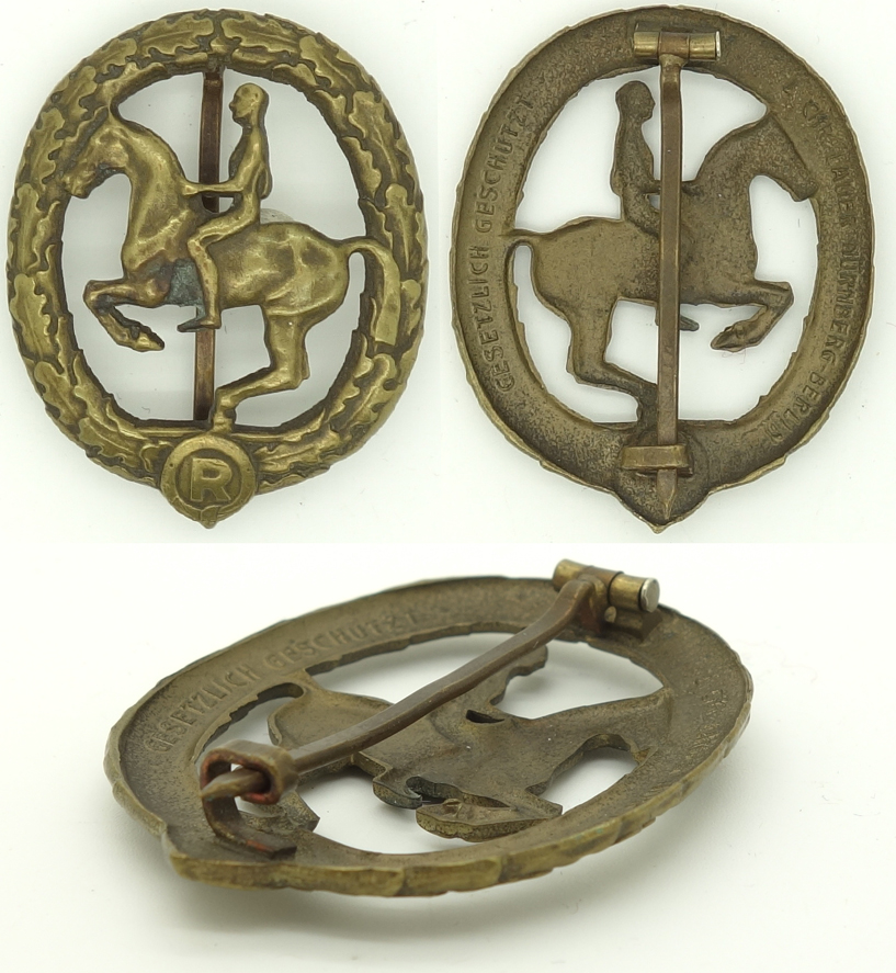 Bronze Equestrian Badge and Stickpin