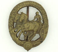 3rd Class German Horse Driver Badge in Bronze by Lauer