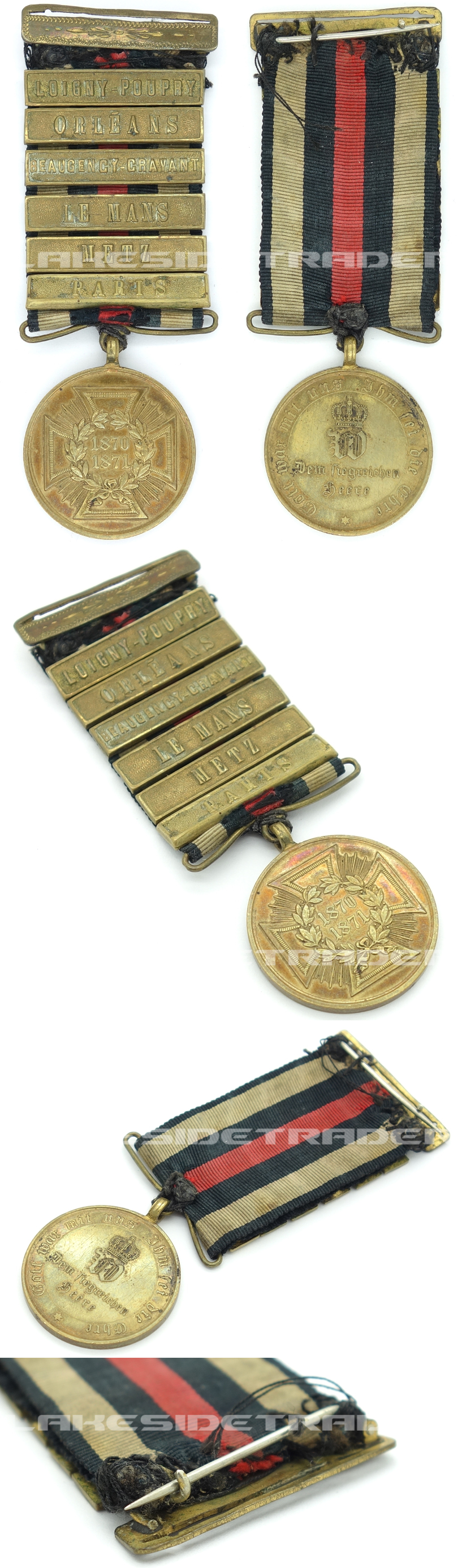 Franco-Prussian War Commemorative Medal w Clasps