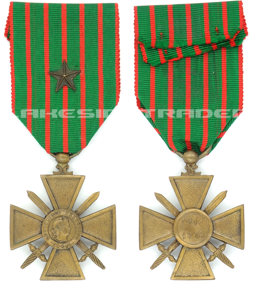 French - Imperial War Cross with Citation