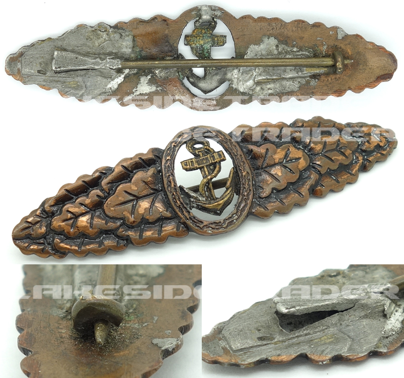 RARE Kriegsmarine KM Navy U-Boat Clasp award in bronze by Schwerin in Bronze