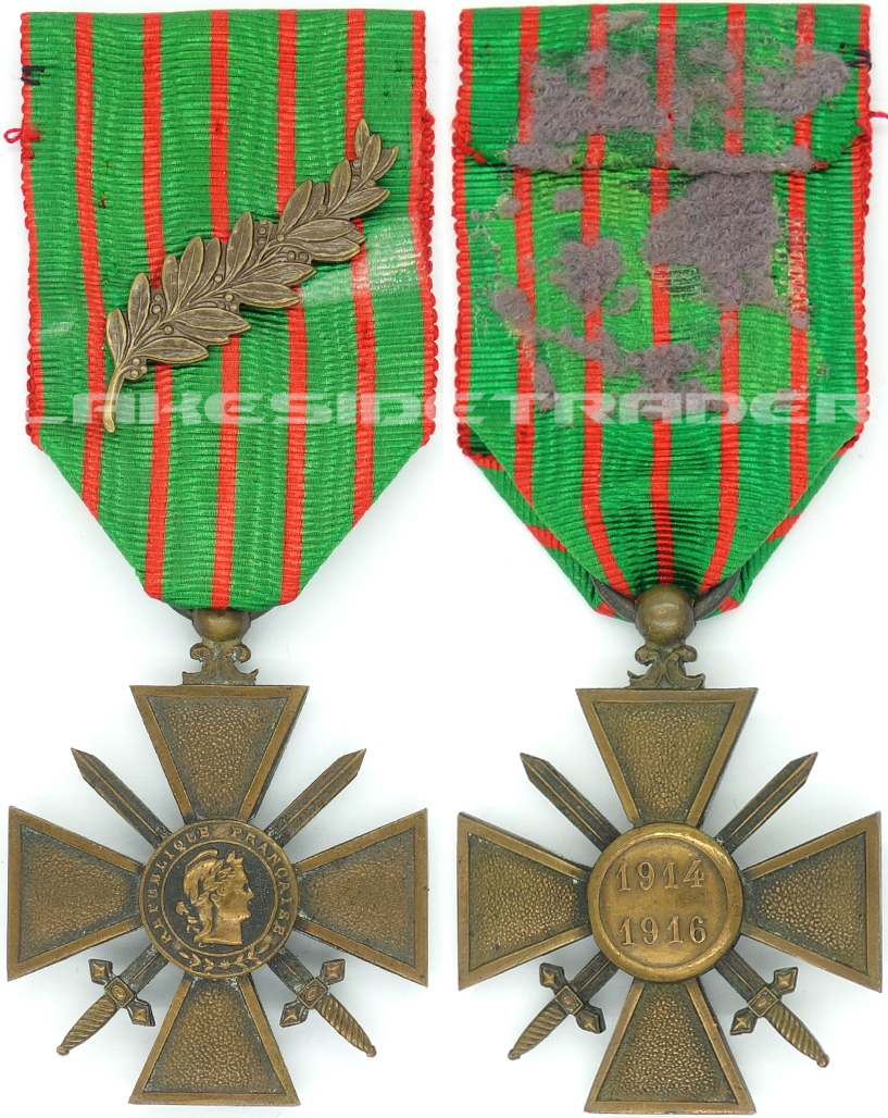 French - Imperial War Cross with Citation