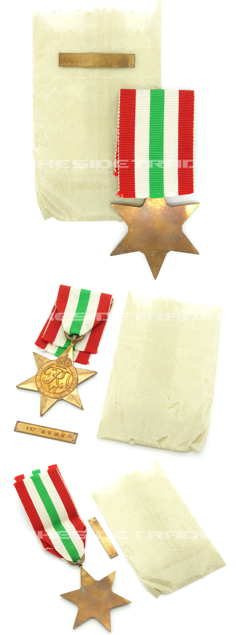 British - The Italy Star w Packet & Clasp