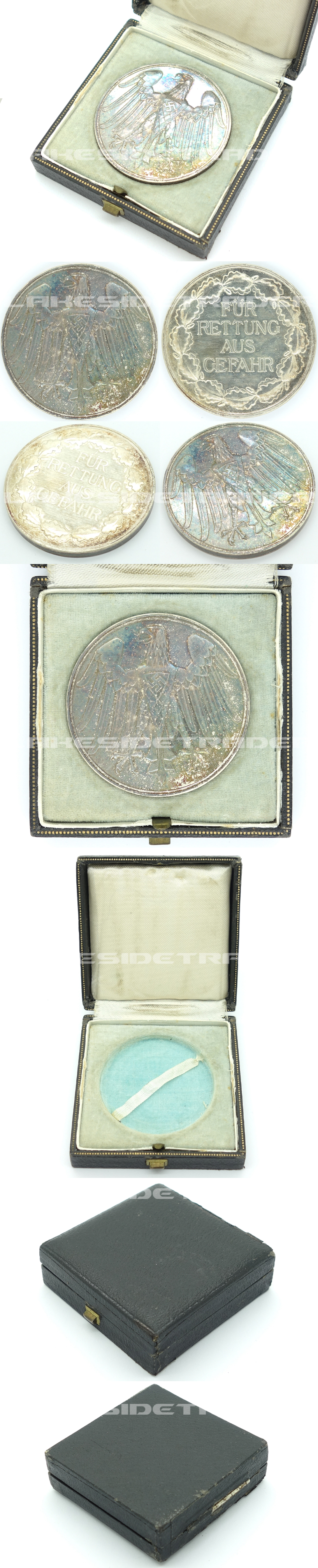 Cased Commemorative Medal for Rescue from Danger 1933