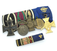 Five-Piece German Empire/Third Reich Medal & Ribbon Bar