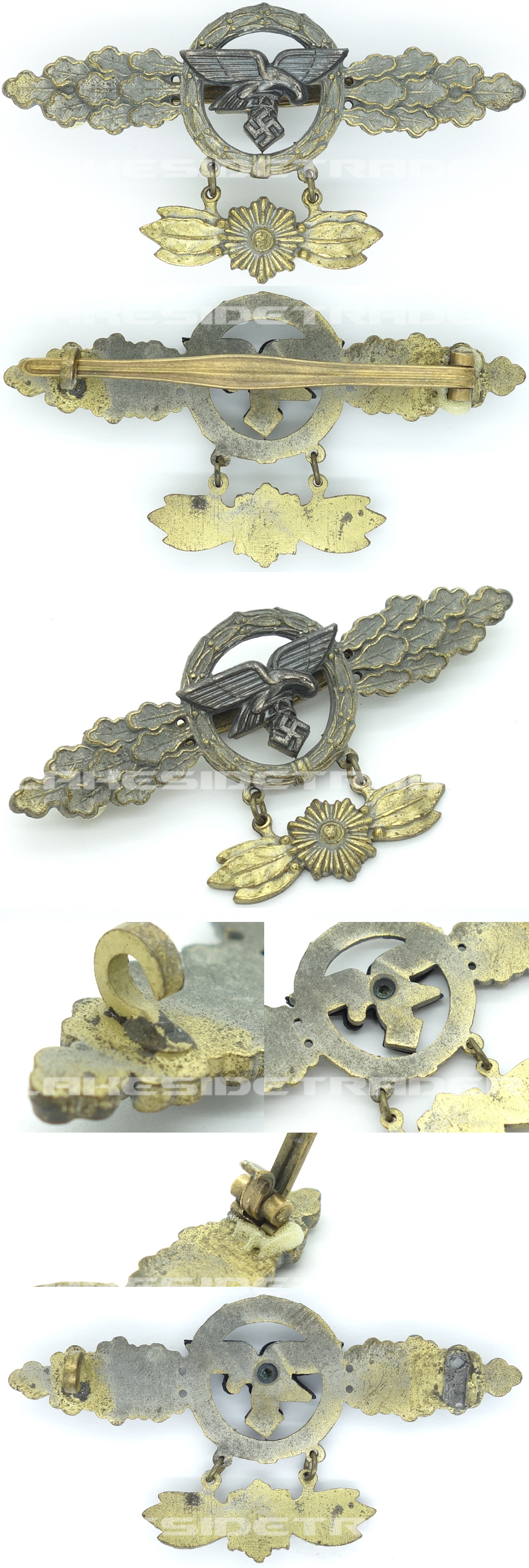 Luftwaffe Transport Clasp in Gold with Pendant