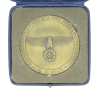 Cased SA Third Place Table Medal 1938