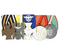 German WWI/Weimar/WWII - Police Five-Piece Medal Bar
