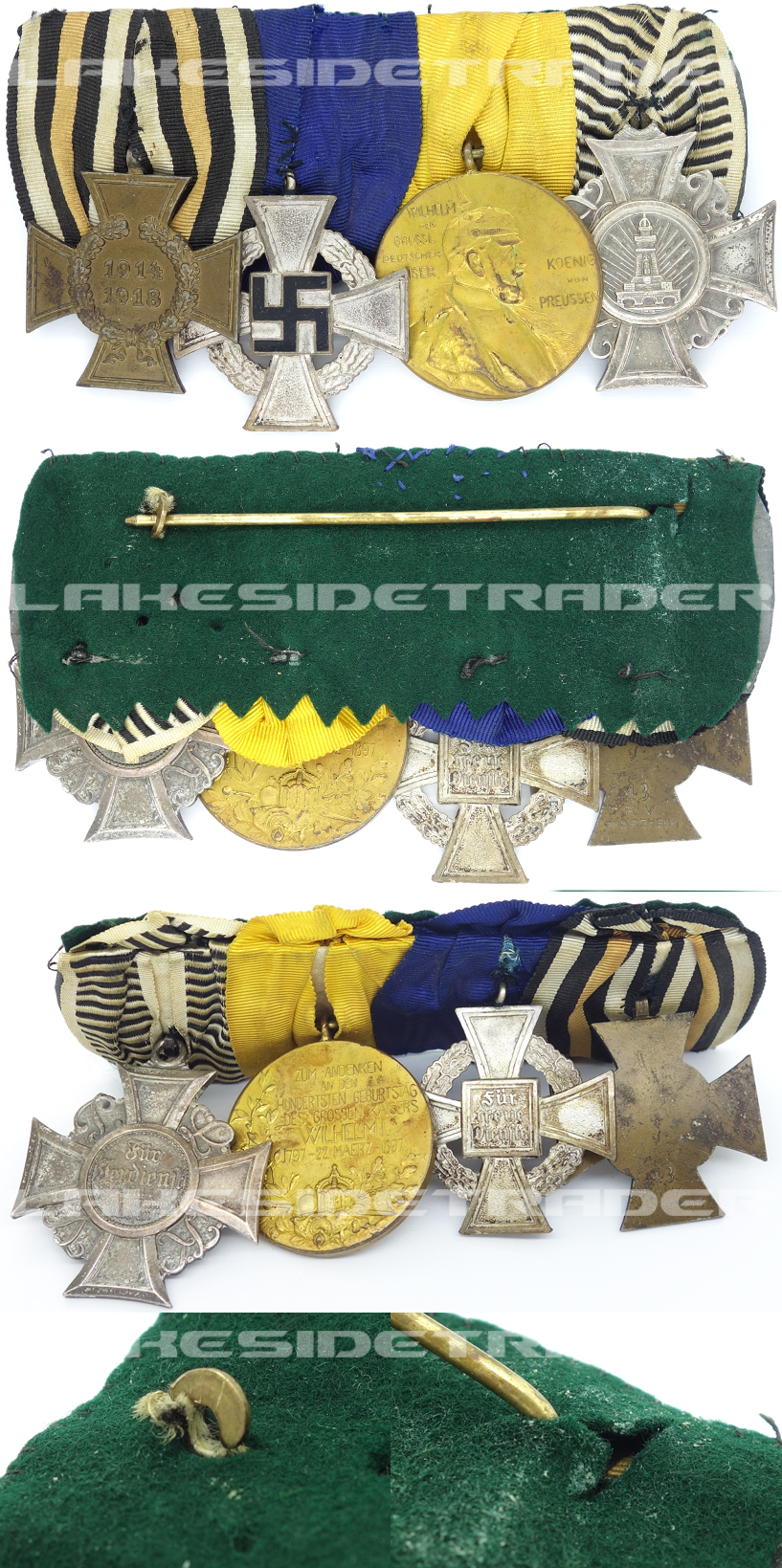 WWI/WWII - Four-Piece Service Member Medal Bar