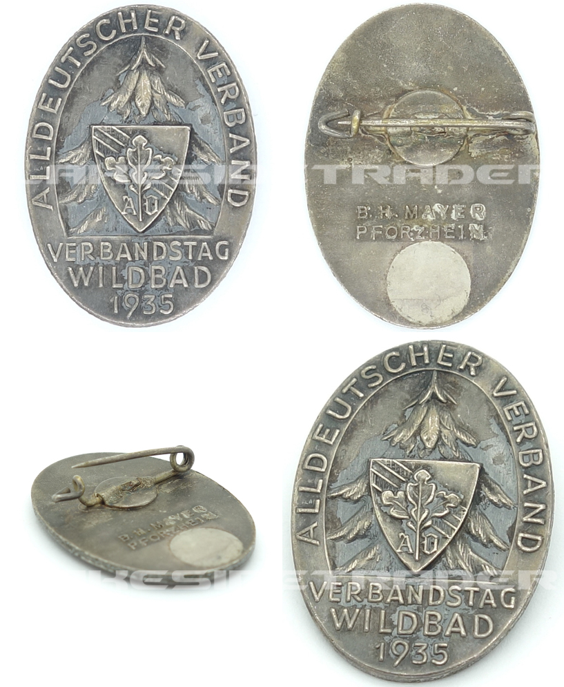 Alldeutscher Verband Wildbad Membership Pin 1935