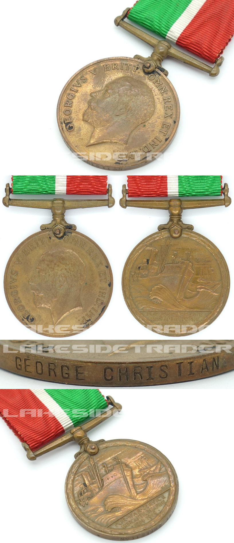 UK, WWI - Mercantile Marine War Medal, Named