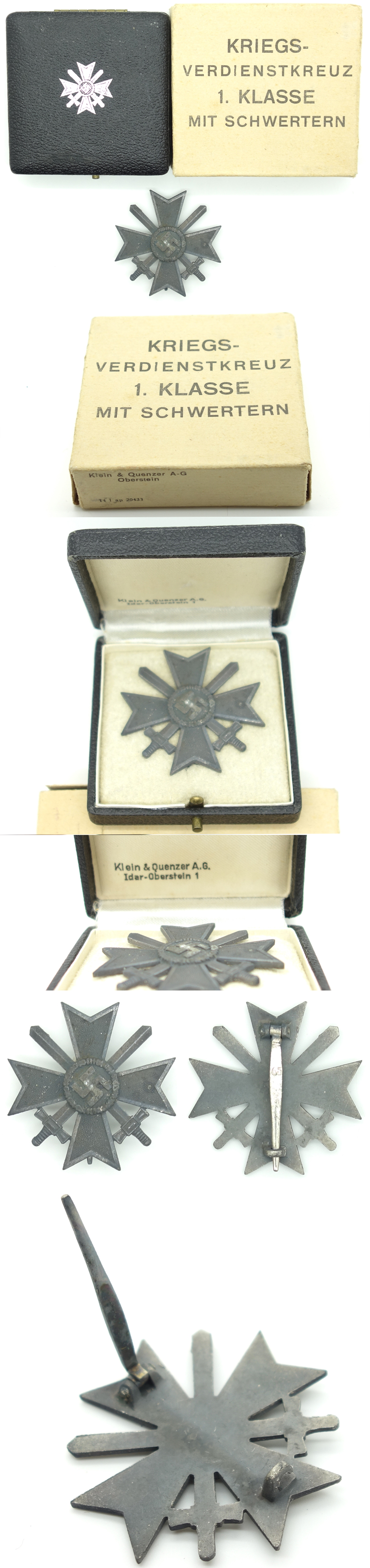 Boxed & Cased 1st Class War Merit Cross w Swords by 65