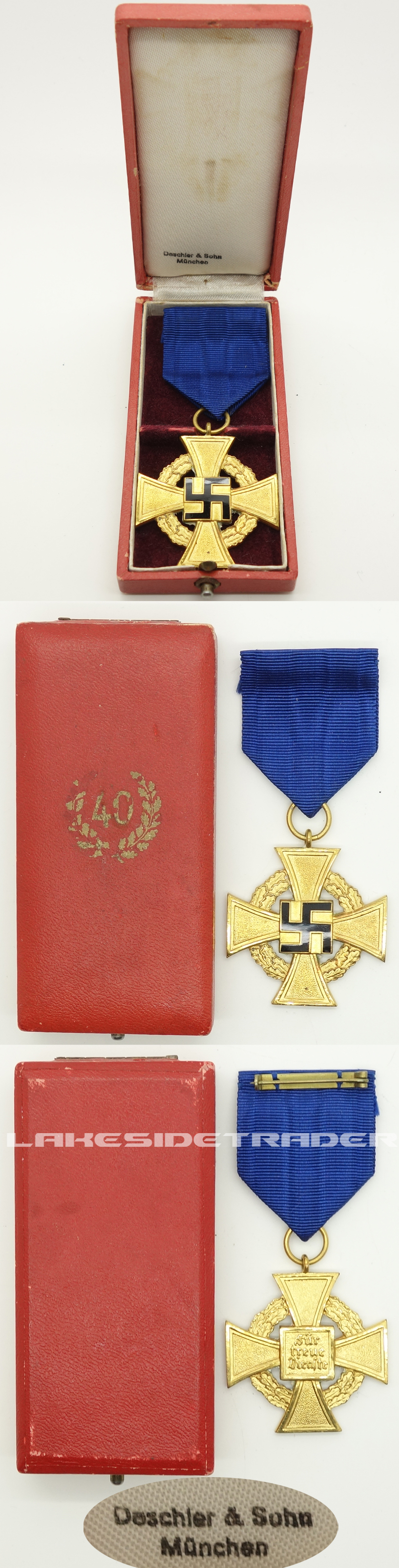 Cased NSDAP 40 Year Faithful Service Cross