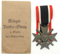 2nd Class War Merit Cross with Swords in Issue Packet