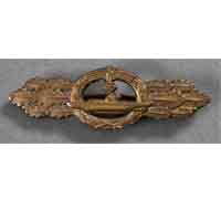 Kriegsmarine Submarine Clasp in Bronze by Schwerin