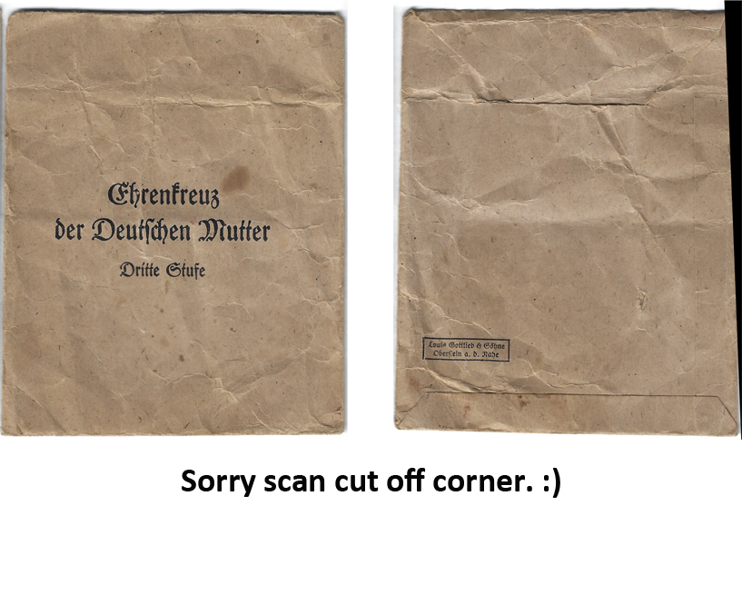 Issue packet for Bronze Mothers Cross in Bronze by 52