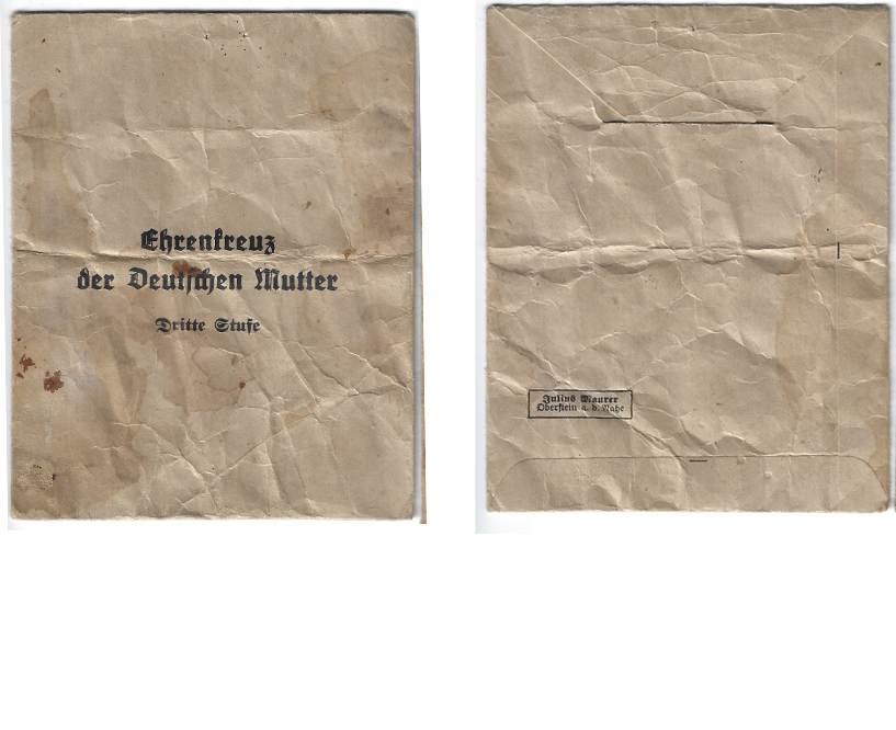 Issue packet for Bronze Mothers Cross in Bronze by 138