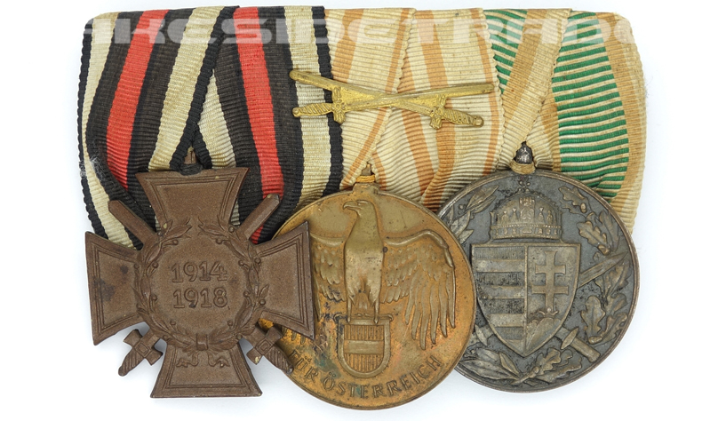 Austro-Hungarian, WWI - Three-Piece Medal Bar