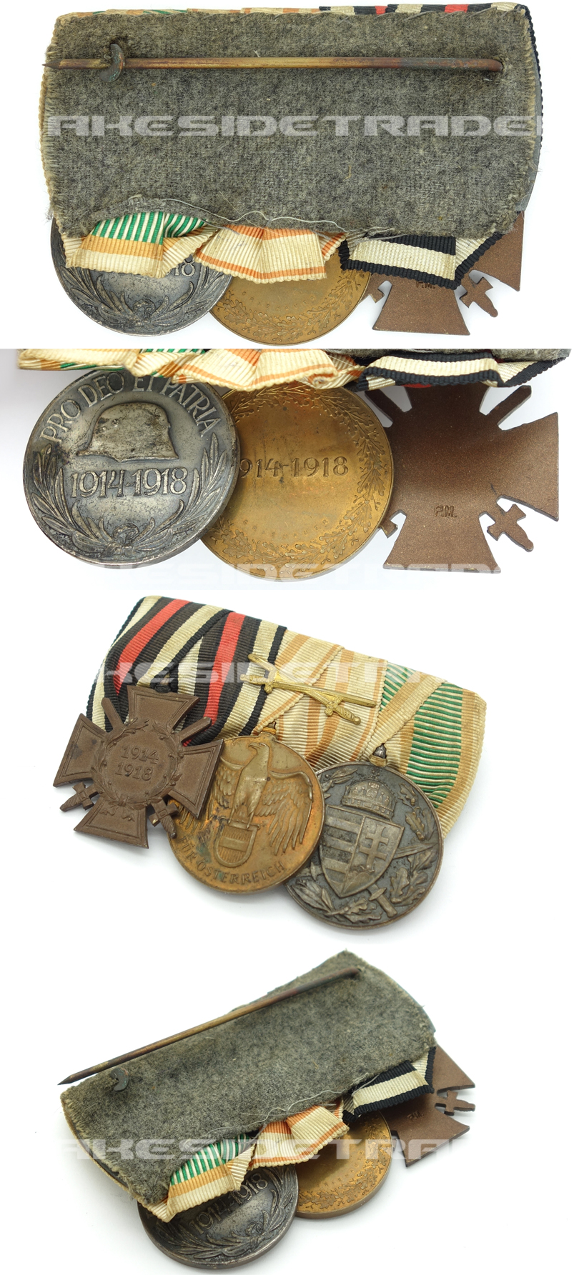 Austro-Hungarian, WWI - Three-Piece Medal Bar