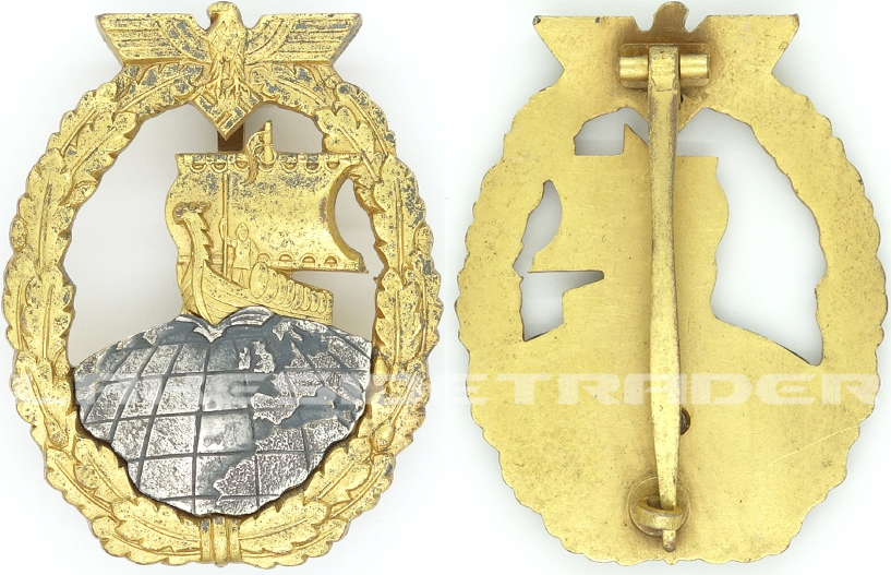 Post War - Navy Auxiliary Cruiser War Badge by S&L