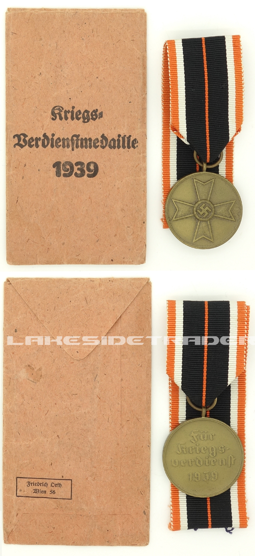 1939 War Merit Medal with Issue Packet by Orth