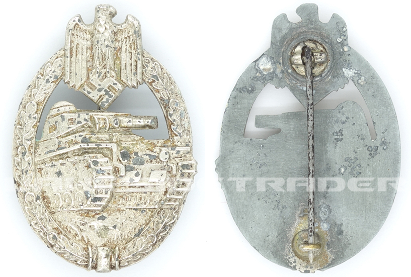 Panzer Assault Badge in Silver by H. Aurich