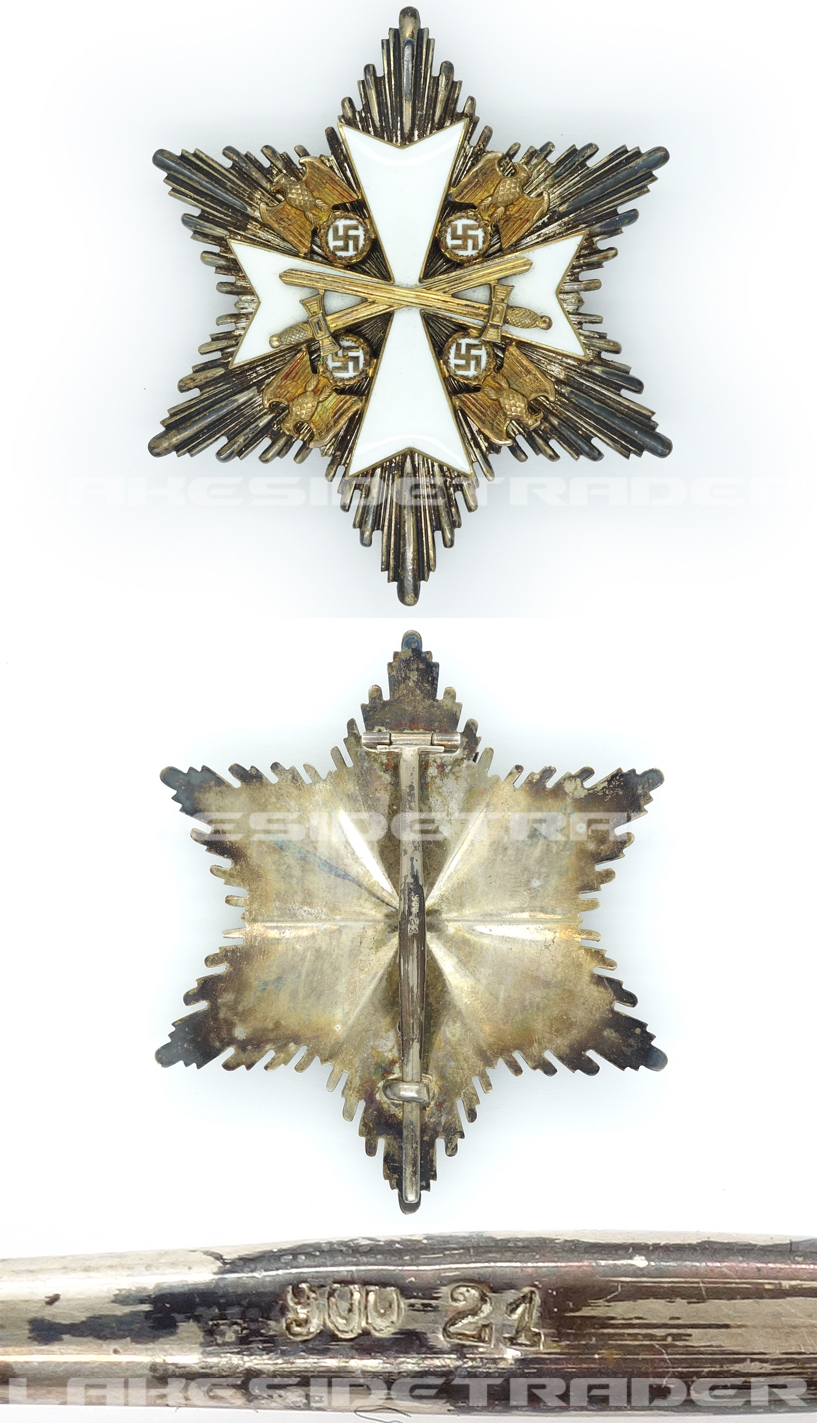 Cased Order of the German Eagle Breast Star with Swords by 21