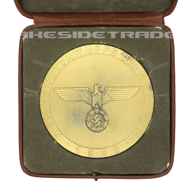 Cased SA 1st Place Winner Table Medal 1938