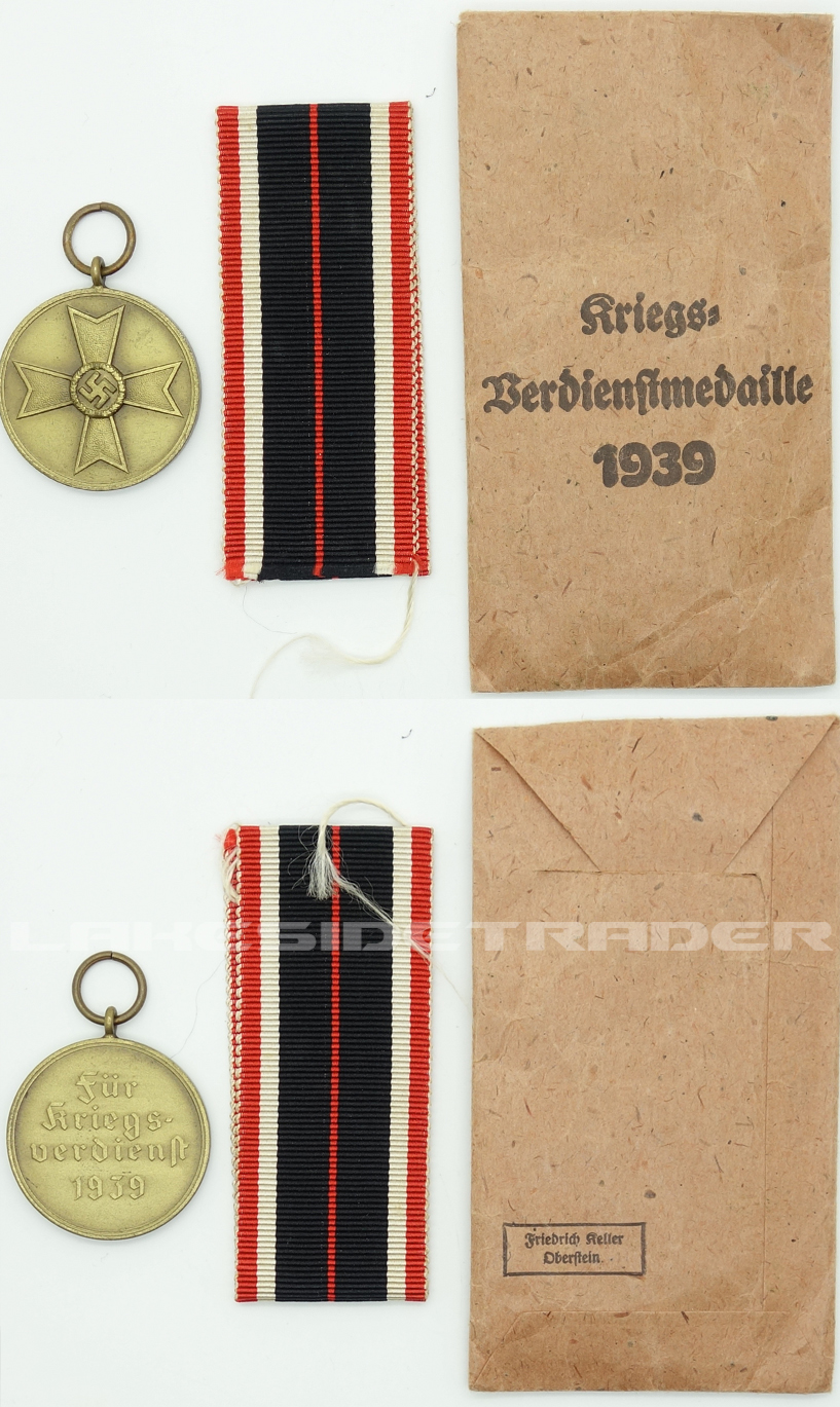 1939 War Merit Medal with Issue Packet by Friedrich Keller