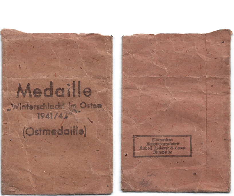Eastern Front Medal Issue Packet by 100