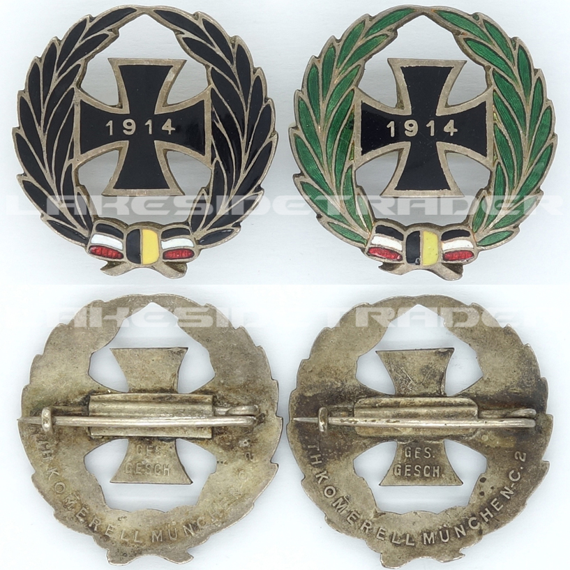 Two 1914 Enameled Iron Cross Pins