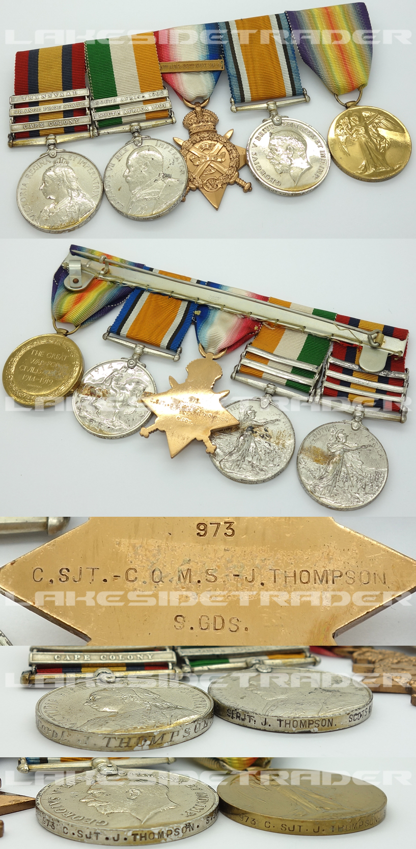 Boer War & WWI - Medal Bar to Ste.Sgt. Scots Guard