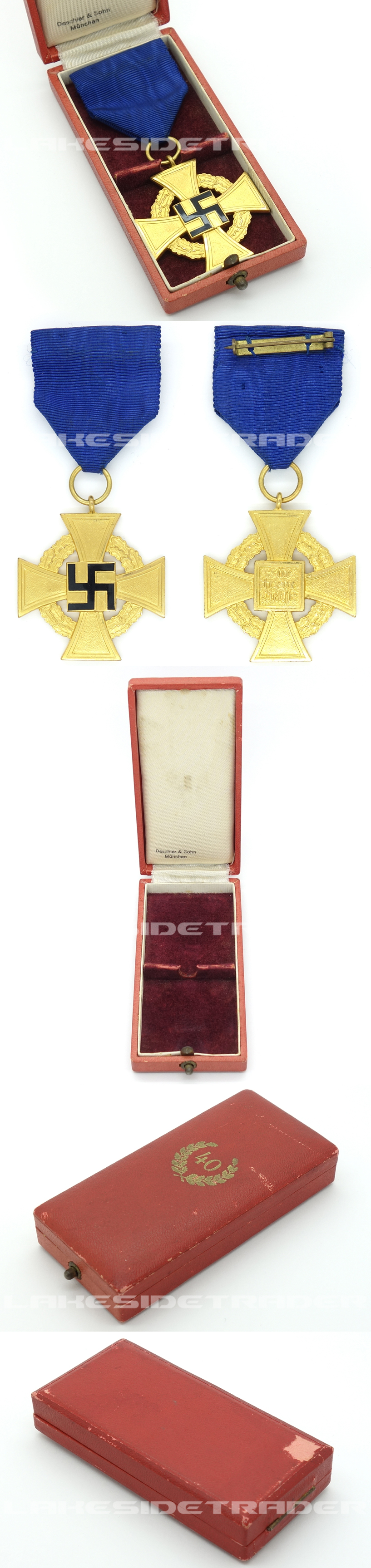 Cased - 40 Year Faithful Service Cross by Deschler