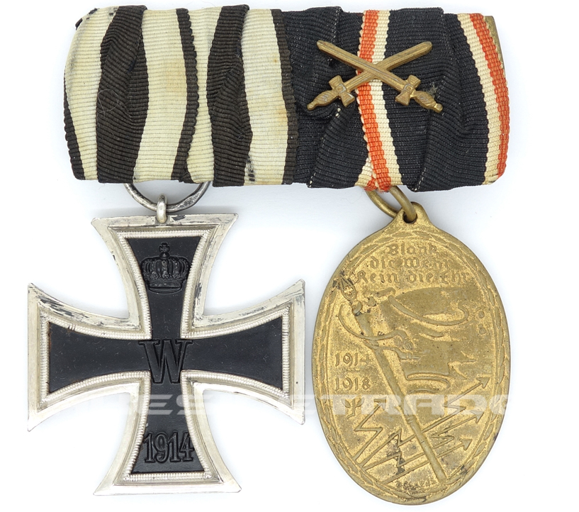 Imperial 2nd Class Iron Cross & Kyffhäuser Medal Bar