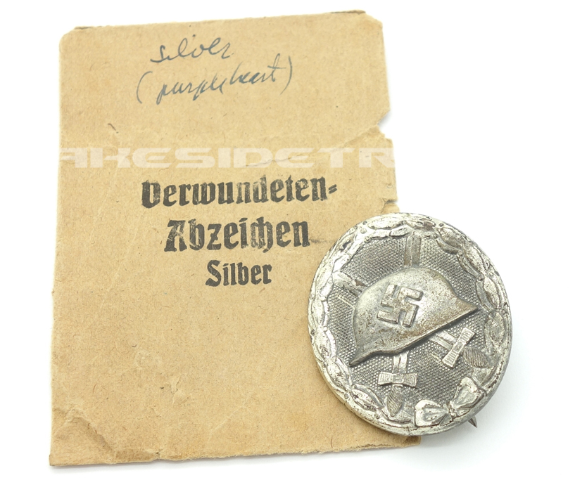 Silver Wound Badge by 107 with Issue Packet