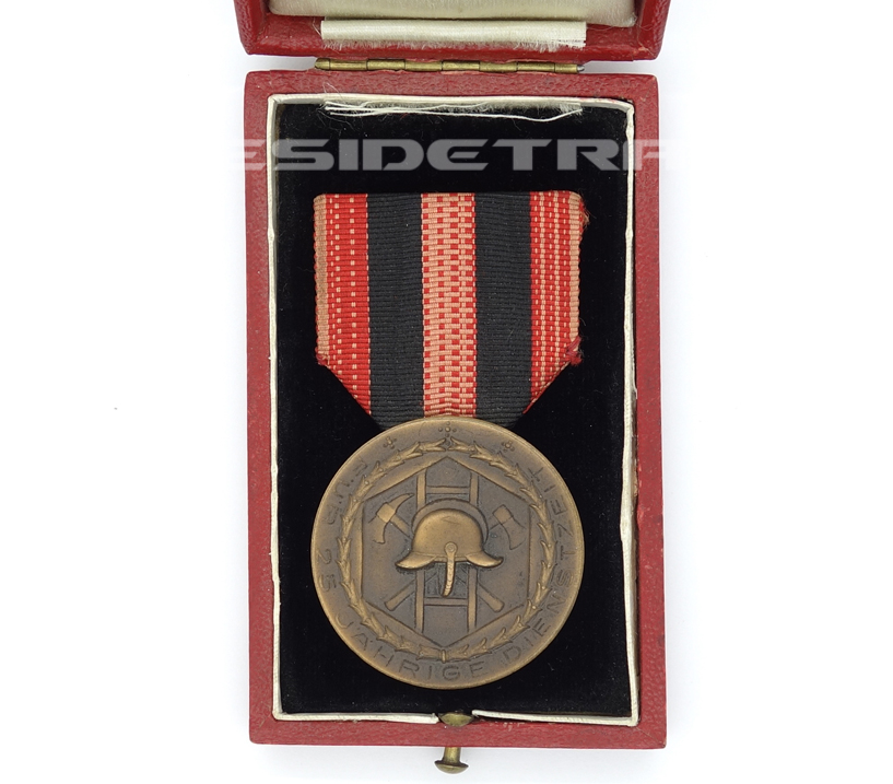 Württemberg - Cased 25 Year Fire Service Medal