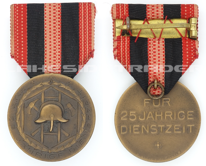 Württemberg - Cased 25 Year Fire Service Medal
